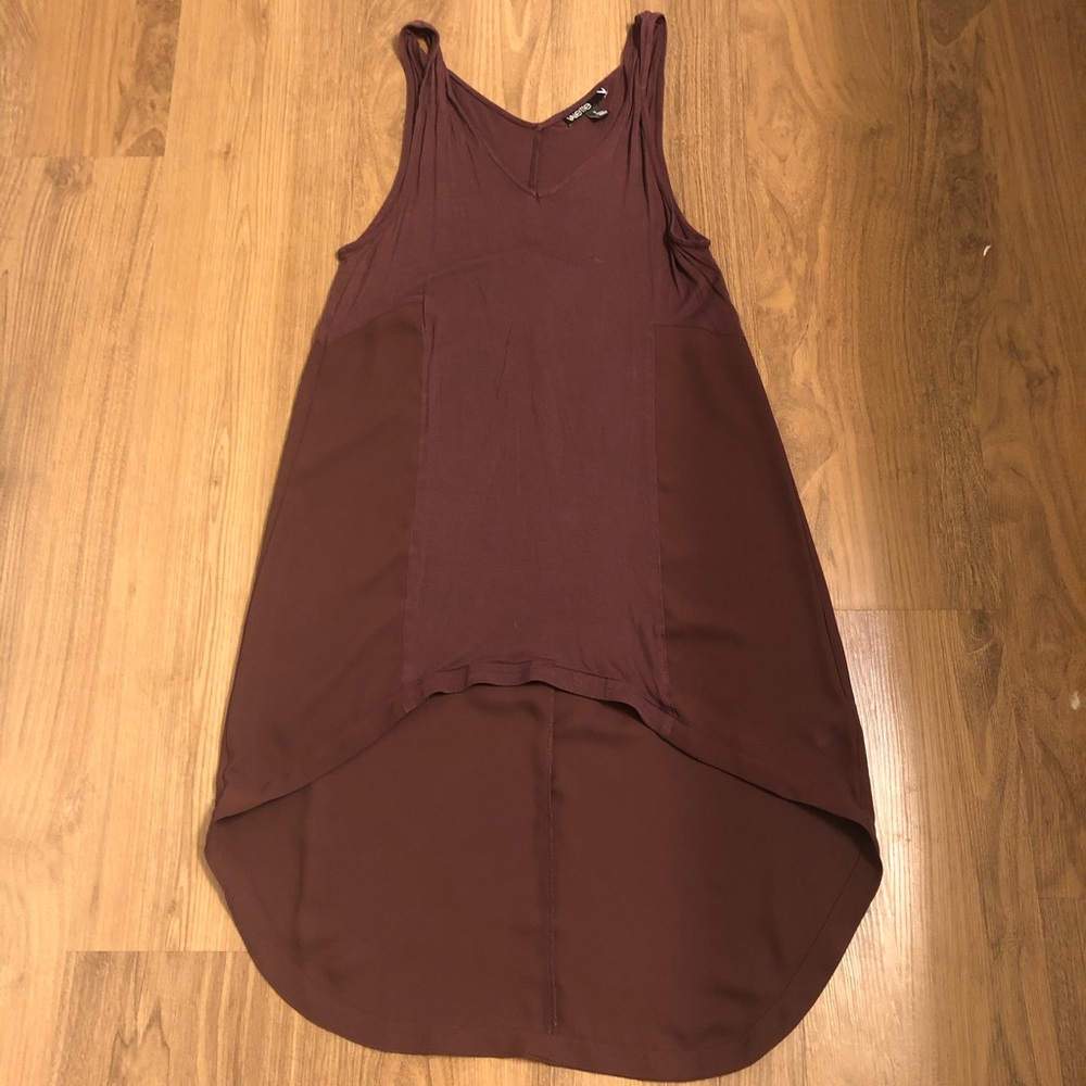 Hi-low deep purple tank